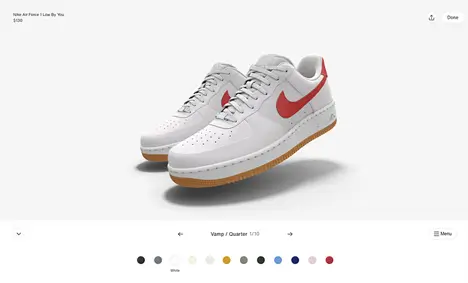 A pair of Nike Air Force 1 Low sneakers in white, showcasing a classic and stylish design suitable for casual wear.